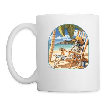 Beach Bum Skeleton Surf's Up Rock - Tasse - Weiß - Links