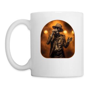 Classic Rocker Skeleton Fedora Aviator Shades T-Shirt - Tasse - Weiß - Links