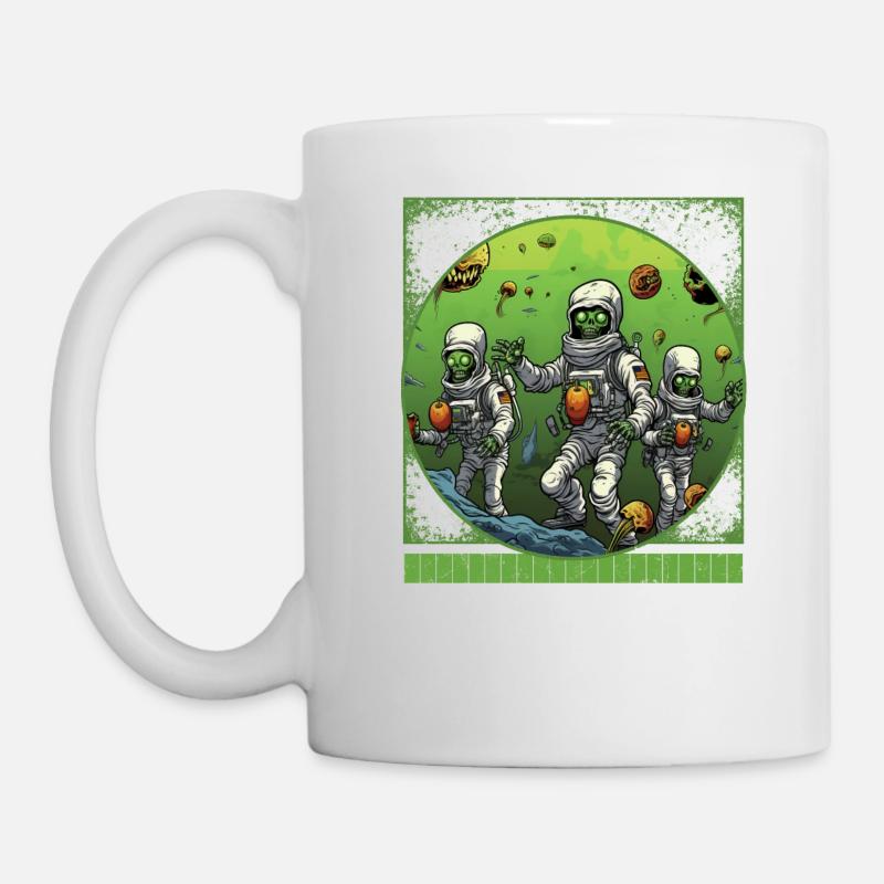 Tee-shirt Zombie de l’espace, Sweatshirt citrouille Alien, OVNI - Mug blanc - blanc