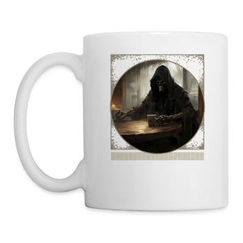 Grim Reaper's Coffee Break Halloween T-Shirt 1 - Tasse - Weiß - Links