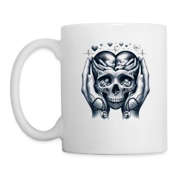 Étreinte de la vie tête de mort Tee NICU maman force et - Mug blanc - blanc - Gauche