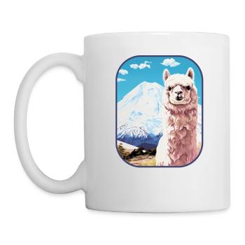 Mount Fuji Alpaca A Scenic Journey T Shirt - Mug - white - Left