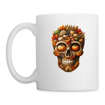Harvest Bounty Skull Tee Thanksgiving Warmth and - Mug - white - Left