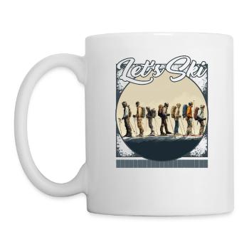 Let's Ski Evolution des Skifahrens Ancestral Alpine - Tasse - Weiß - Links
