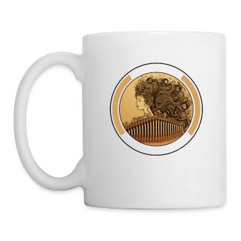 Queen Comb Chien Toilettage Texte Couronne Toiletteur Femelle - Mug blanc - blanc - Gauche