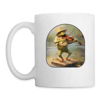 Frosch Fiddle Musik Tanzende Mäuse Cottagecore Party - Tasse - Weiß - Links