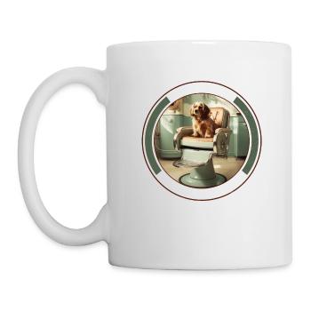 Chaise de Salon Vintage toilettage pour chien élégant soins pour animaux de compagnie - Mug blanc - blanc - Gauche
