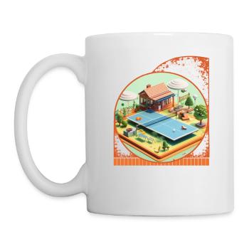 BBQ Grill And Pickleball Combo Summer Outdoor Fun - Mug - white - Left