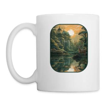 Castle Grazing Deer Royal Serenity T Shirt - Mug - white - Left