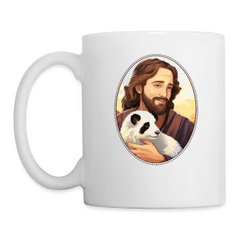 Jésus câlin Panda T Shirt, Animal Christian - Mug blanc - blanc - Gauche