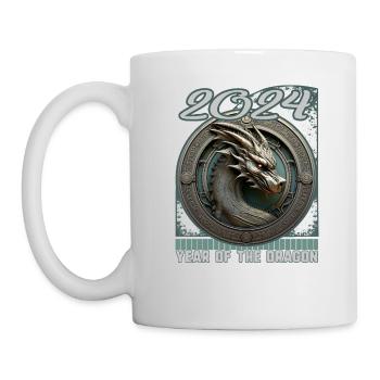 Chines New Year of Dragon Regal Coin Seal Dragon - Mug - white - Left