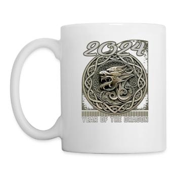 Nouvel An chinois du Dragon Noeud celtique entrelacé - Mug blanc - blanc - Gauche