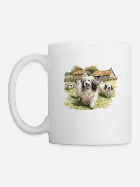 Puli Shepherd's Cottagecore Pasture Men Women - Mug - white