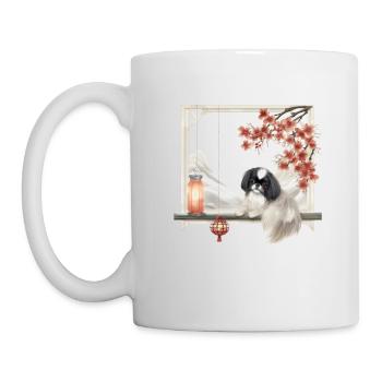 Japonais Chin Cottagecore Zen Window Hommes Femmes - Mug blanc - blanc - Gauche