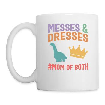 Mutter Hemd, Messiert Und Kleider Mutter Von Beiden - Tasse - Weiß - Links