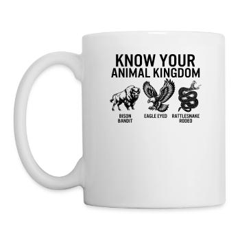 Chemise d’animaux, connaissez votre règne animal Bison - Mug blanc - blanc - Gauche