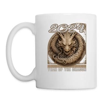 Chines nouvel an de Dragon gravé Dragon gravé - Mug blanc - blanc - Gauche