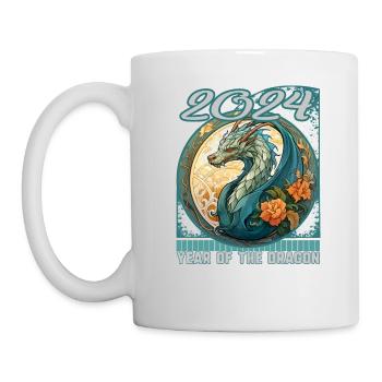 Chines New Year of Dragon Art Nouveau Swirl - Mug - white - Left