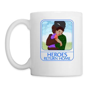 Veteranen-Shirt, Helden-Heim-T-Shirt, Geschenk für - Tasse - Weiß - Links