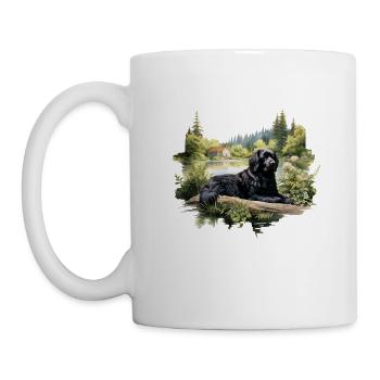 Newfoundland Dog Cottagecore Lakeside Serenity - Mug - white - Left