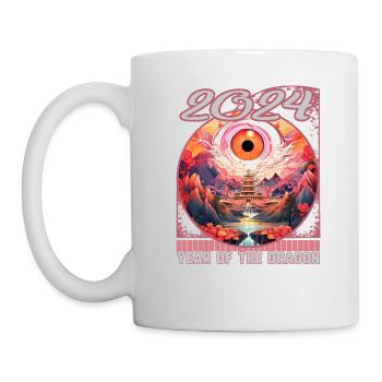 Chinesisches Neujahr des Drachen Drachenauge Chinesisch - Tasse - Weiß - Links