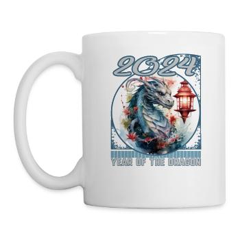 Chines New Year of Dragon Watercolor Majestic - Mug - white - Left