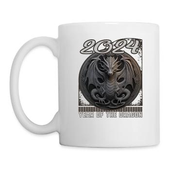 Chines New Year of Dragon Chalk Art Dragon Design - Mug - white - Left