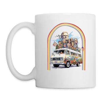 Presidents Day Hippie Van Retro - Tasse - Weiß - Links