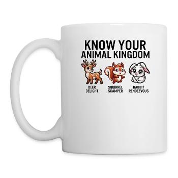 Dschungel-Shirt, kennen Sie Ihr Tierreich Hirsch - Tasse - Weiß - Links