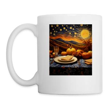 Thanksgiving Sternennacht Hemd Harvest Sky T-Shirt - Tasse - Weiß - Links