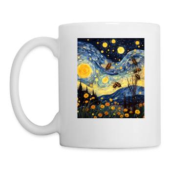 Honey Bee Sternennacht Hemd - Tasse - Weiß - Links