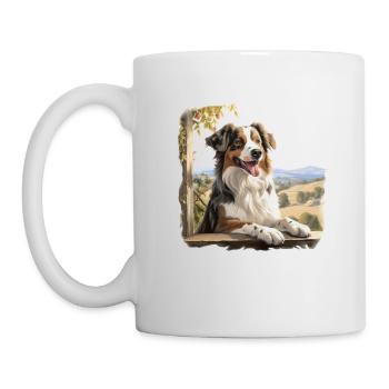 Australian Shepherd Dog Cottagecore Countryside - Mug - white - Left