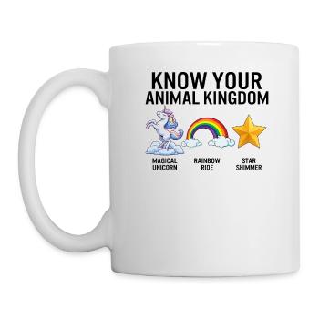 Magisches Hemd, kenne dein Tierreich Einhorn - Tasse - Weiß - Links