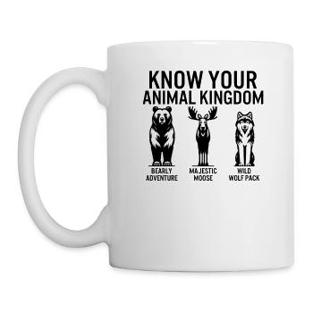 Jungle Shirt, Know Your Animal Kingdom Bear Moose - Mug - white - Left