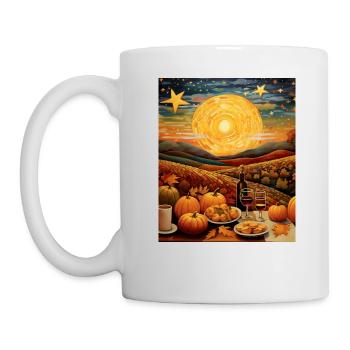 Thanksgiving Starry Night Shirt Harvest Sky Tee - Mug - white - Left