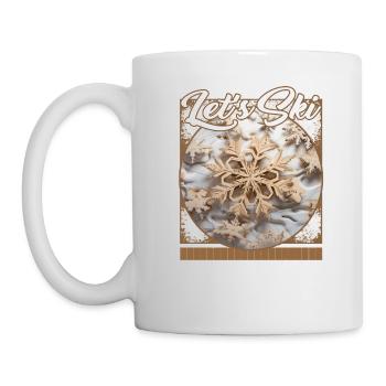 Let’s Ski Snowflake Ski Maps Micro Mountain - Mug - white - Left