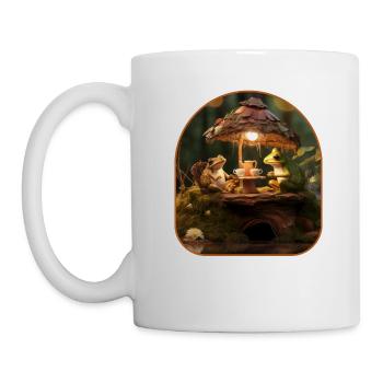 Entzückender Froschschnecke Tee Party Baumstumpf - Tasse - Weiß - Links