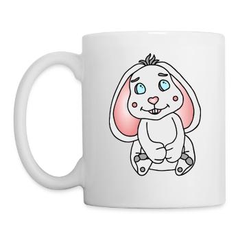 Süßer Hase mit Schlappohren - Tasse - Weiß - Links