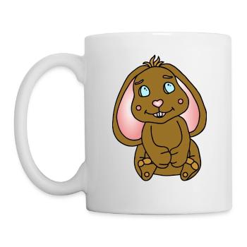 Süßer Hase mit Schlappohren - Tasse - Weiß - Links