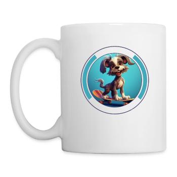 Planche à roulettes Brosse pour chien Toilettage amusant Soins pour animaux de compagnie T - Mug blanc - blanc - Gauche