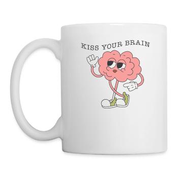 SPED-Lehrer-Shirt, Kiss Your Brain T-Shirt, Geschenk für - Tasse - Weiß - Links