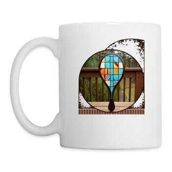 Ein Paddel und so gestaltet, dass es aussieht, als wäre es gemacht - Tasse - Weiß - Links