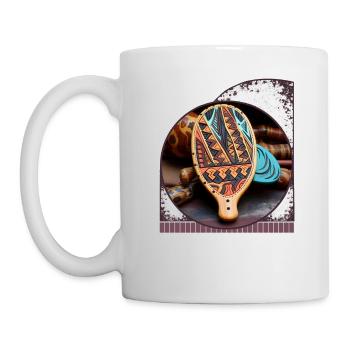 Motifs et textures tribaux sur le pickleball - Mug blanc - blanc - Gauche
