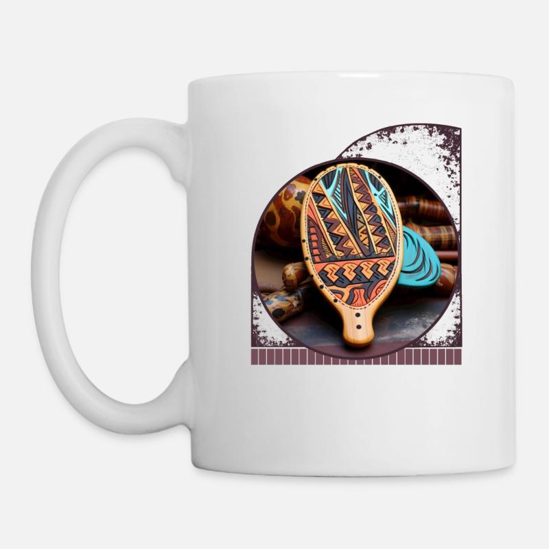 Motifs et textures tribaux sur le pickleball - Mug blanc - blanc