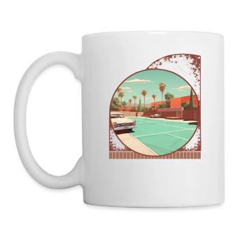 Voitures Classiques Et Pickleball Style De Vie Vintage - Mug blanc - blanc - Gauche