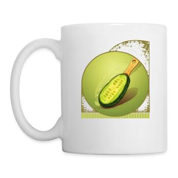Cornichon tranché comme pagaie de pickleball Humour créatif - Mug blanc - blanc - Gauche