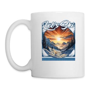 Let’s Ski Shadow Skiing Giants Sunset Silhouettes - Mug - white - Left