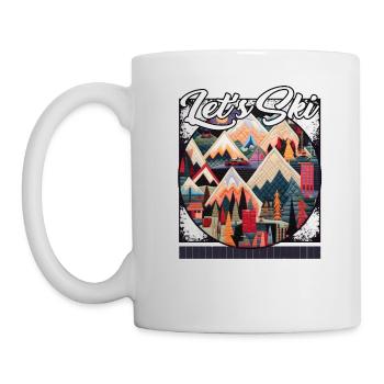 Let’s Ski Patchwork Ski Memories Quilted - Mug - white - Left