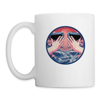 Réalité Virtuelle Ukiyo e Vaporwave Esthétique Indie - Mug blanc - blanc - Gauche