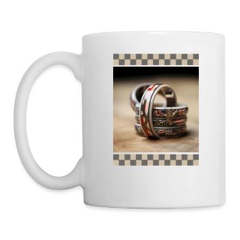 Konzentrische amerikanische Flaggen Wüste Tarnung Tiefe - Tasse - Weiß - Links